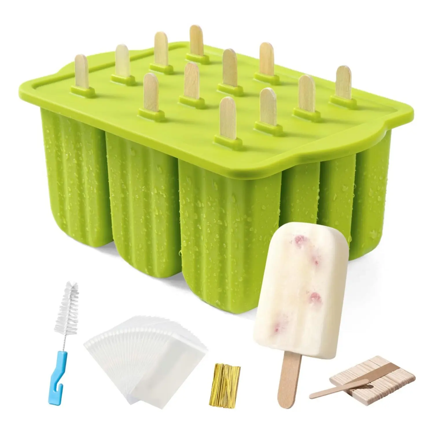Popsicles Molds, 12 Pieces Silicone Popsicle Molds Easy-Release BPA-free Popsicle Maker Molds Ice Pop Molds Homemade Popsicle Ice Pop Maker with 50PCS Popsicle Sticks+Cleaning Brush - Home Improvement.
