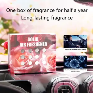 Large Capacity Solid Air Freshener, Long-Lasting Scent, Plant-Based Odor Remover, Car Dashboard Fragrance, Home Use, Lavender Rose Osmanthus
