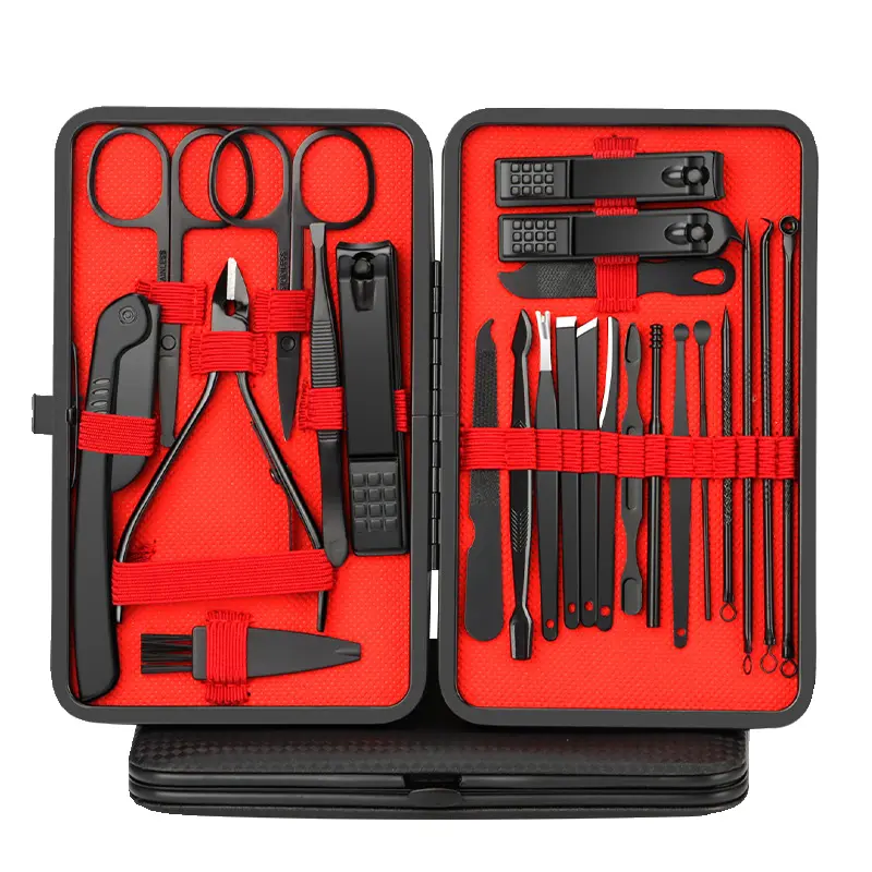 24 piece professional nail clipper set - sharp blade for precise cutting, suitable for finger and toe nail trimming needs - suitable for all genders, achieve salon quality nails at home with essential tools Handle Manicure, Stainless Steel Storage