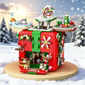 Mini Christmas Building Block Toys Set - 1873pcs, Santa Claus, Elves, Snowman, Tree, Reindeer, Bells & Stocking, Train Model Gift for Kids Advent Calendar