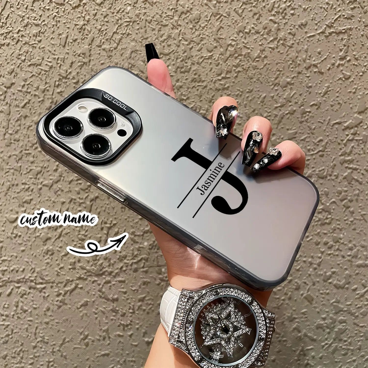 Phone Case: 1 TPU Personalized Name Custom Text Phone Case, DIY Name Customization, Suitable for Apple Series Soft Phone Cases, Drop-Proof Protective Case, Birthday Gift, Christmas Gift, Halloween Gift, Graduation Season Gift, Valentine's Day Gift