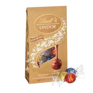 Lindt LINDOR Assorted Chocolate Candy Truffles 5.1 oz Bag Milk White & Dark Chocolate Gourmet Individually Wrapped Kosher
