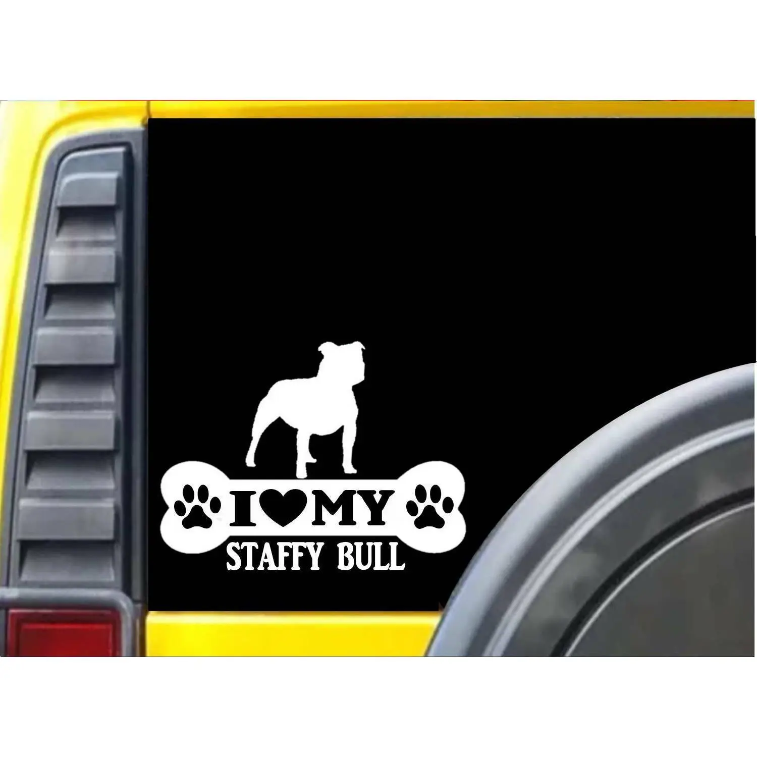 Staffy Bull Bone Sticker Lo17 8 inch staffordshire bull terrier decal