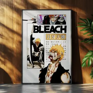 Bleach Anime Poster, Ichigo Kurosaki Anime Manga Art, Japanese Anime Wall Decor, Anime Wall Print (Unframed / Print Only)