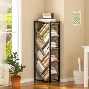 Tree Bookshelf - 9 Tier Floor Standing Tree Bookshelf for Hardcover Books, Small Bookshelf, Industrial Style, Open Design