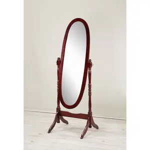 High end and high-quality,Full body mirror, floor mirror,Traditional Queen Anna Style Wood Floor Cheval Mirror, Cherry Finish,for Bedroom, Living Room, Entrance, Dining Room,for Home Decor Box Glass