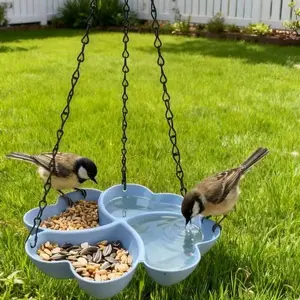 2026 New Outdoor Hanging Bird Feeder Waterer, Multi-Functional Dual Use, Easy-To-Hang, All Seasons Suitable, Bird Decoration Tray