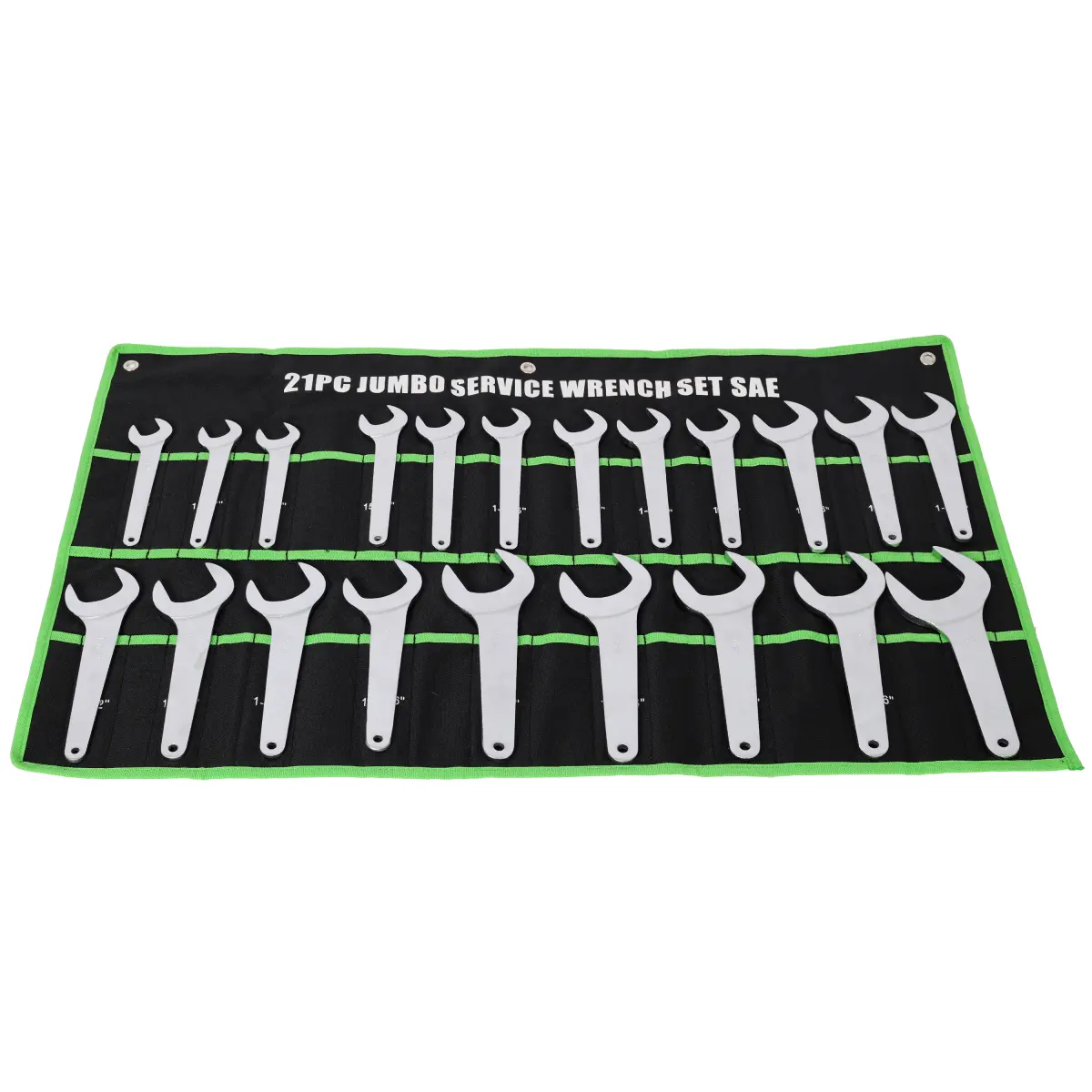 21-Piece SAE Jumbo Combination Wrench Set, Heavy Duty CR-V Drop Forged Steel Chrome Plated Corrosion Resistant 12-Point Wrenches, Professional Mechanic Tools for Automotive Workshop DIY Repair with Storage Carry Bag