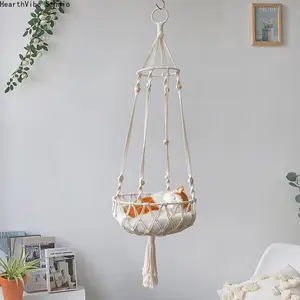 Hand-Woven Hanging Cat Bed — Pet Mesh Hammock & Cat Basket — Bohemian Style Cat Hammock