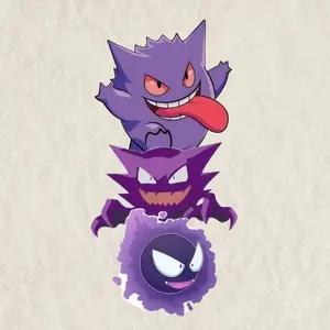 Gengar Poke Sticker: Waterproof Matte Decal for Laptop, Water Bottle Sticker, Window Vinyl Car Decals Anime Poke Stickers