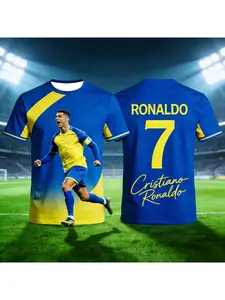Ronaldo 3D printed football jersey - unisex, breathable T-shirt for summer sports