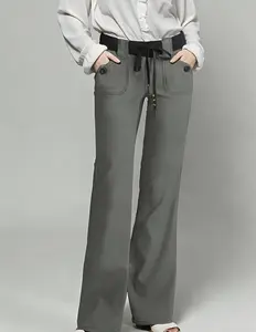 Women's Y2K Low-Rise Pinstripe Breathable Fabric Vintage Flare Bootcut Slim-Fit Streetwear Casual Jeans
