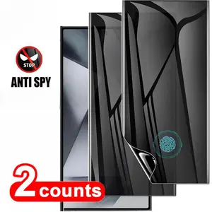 Full Coverage Phone Screen Protector, 2 Counts Anti-spy Phone Screen Protective Film, Phone Accessories Compatible with Samsung Galaxy S24 Ultra S23 Ultra S22 Ultra