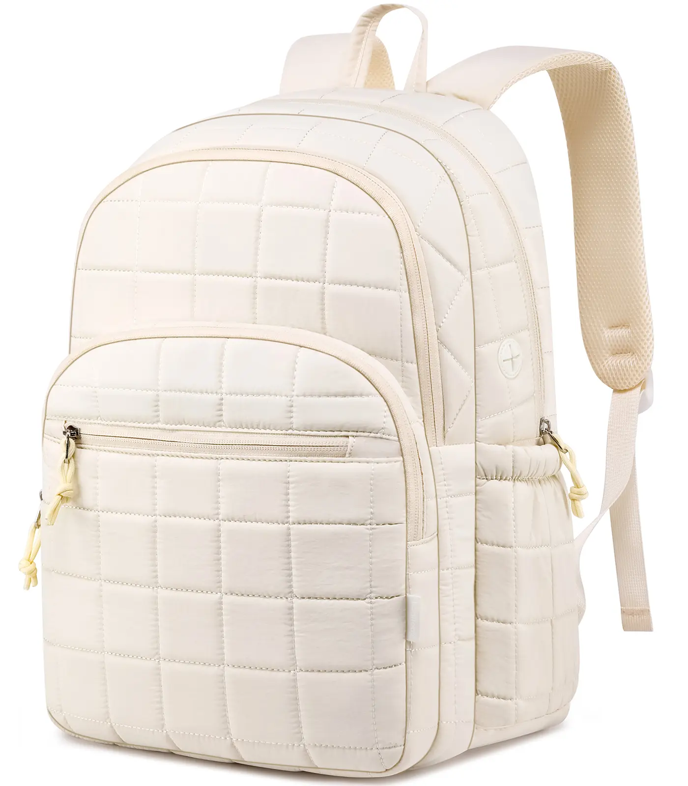 Unisex Light Quilted Laptop Backpack - Soft Lightweight Padded Fabric, USB Charging Port, Built-In Organizer, Padded Shoulder Straps, Casual Luggage Bag, Laptop Backpacks with Padding