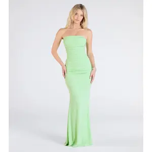 Mischka Strapless Mermaid Glitter Formal Dress