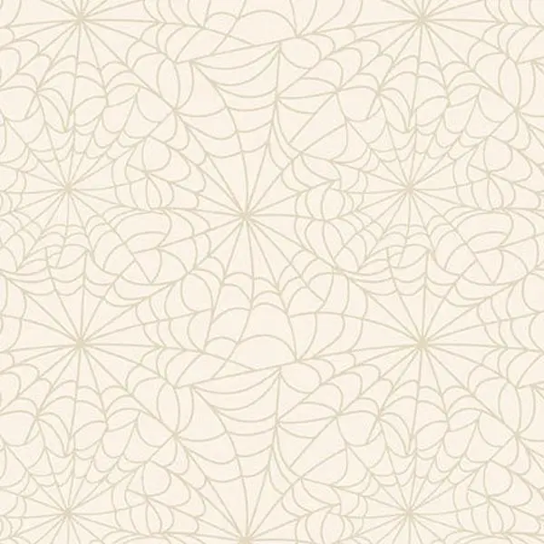 Fabric P & B Textiles Cream Spider Web Allover Midnight Masquerade by the Quarter Yard 6264-E