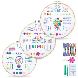 Classic Embroidery Stitches Practice Kit, Embroidery Kit for Beginners, Beginner Embroidery Kit for Adults, Hand Embroidery Stitches Kit