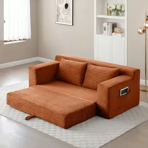 Memory Foam Cloud Loveseat Sofa 2 in 1 Convertible Folding Couch Bed No Assembly Compressed Corduroy Floor Lounge Sofa for Living Room Bedroom Office Apartment Dorm, Living Room Furniture for Apartment, Lounge, Family Room, Sofa Couch Seating