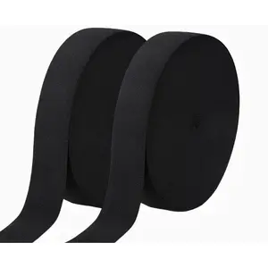 Elastic Band for Sewing, 1 Inch Elastic for Sewing Elastic Straps Wig Band Edge Band Knit Spool Sewing Band for Waistbands Pants Clothes & Lace Front Wigs((40 Yard Black)