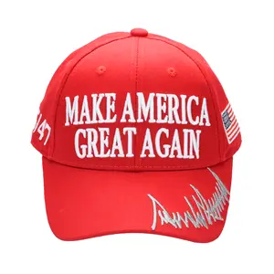 MAGA Baseball Cap with Silver Trump Signature Bill ‒ Patriotic Red Snapback Hat for Men & Women / Trump 45-47