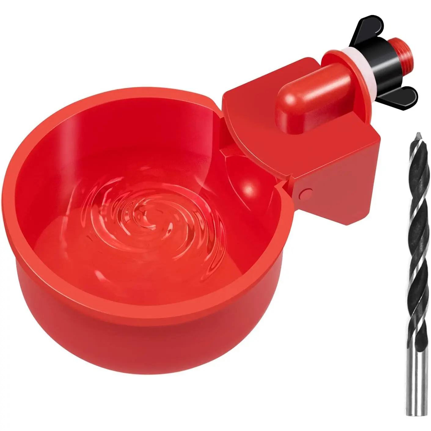 Chicken Waterer Cups 8 Pack Automatic Chicken Water Cups for Poultry  Float Style Gravity Chicken Watering System, Water Feeder Kit, 5 Gallon with Mounting Hole Opener