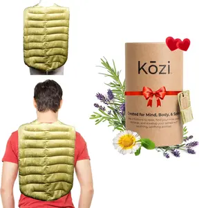 Kozi Premium Weighted Heating Pad Microwavable Hot & Cold Aromatherapy Neck Back Wrap Moist Heat for Cramps Muscles Joints Back Neck and Shoulders Heat Compress Pillow Pear US with Flax Seeds for Deep Penetration