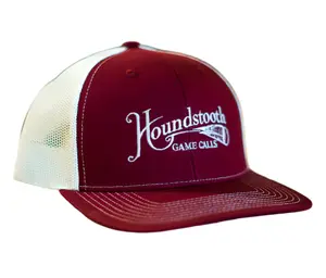 Houndstooth Maroon & White Snap Back Trucker Hat