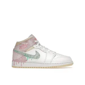 Jordan Kid's 1 Mid Paint Drip Basketball Shoes, from StockX