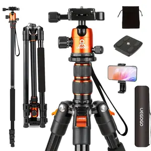 82" Heavy Duty Aluminum Tripod Stand – Convertible Monopod with 3-Level Leg Angles, Max Height 2.1m for Studio Lighting, Outdoor Vlogging & Travel Photography – Compatible with DSLR, Mirrorless & Smartphones#new years