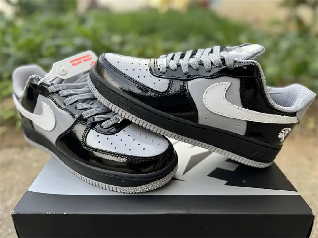 Cool Panda-style Gloss Leather Delicate Heel Print Retro Daily Wear Versatile Street Skate Shoes