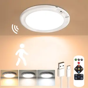 Rechargeable Motion Sensor Ceiling Light with Remote - Magnetic Wireless Ceiling Light Battery Powered for Closet Shower Stairs Shed Hallway Porch Patio ect