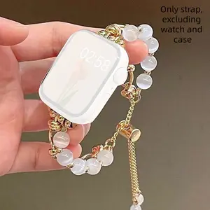 1PC metal chain cat eye stone bracelet for Apple Watch bands compatible with Apple Watch 38/40/41/42/44/45/46/49mm, suitable for Apple Watch series Ultra/SE/11/10/9/8/7/6/5/4/3/2/1, strap only, watch and case not included, Watch Accessories, Wearable