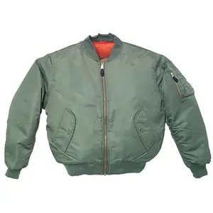 212 MAIN Men's Plain Long-Sleeve Knit Nylon-Polyester Outdoor Casual Flight Jacket, Orange Zipper-Closure Coat, Sizes XS-7XL, Jackets
