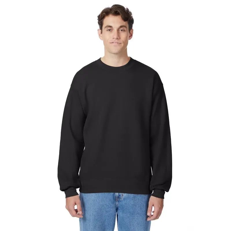 Hanes Ultimate Heavyweight Fleece Crewneck Sweatshirt Long Sleeve Pullover Warm Comfortable Ribbed Classic Top Menswear Big