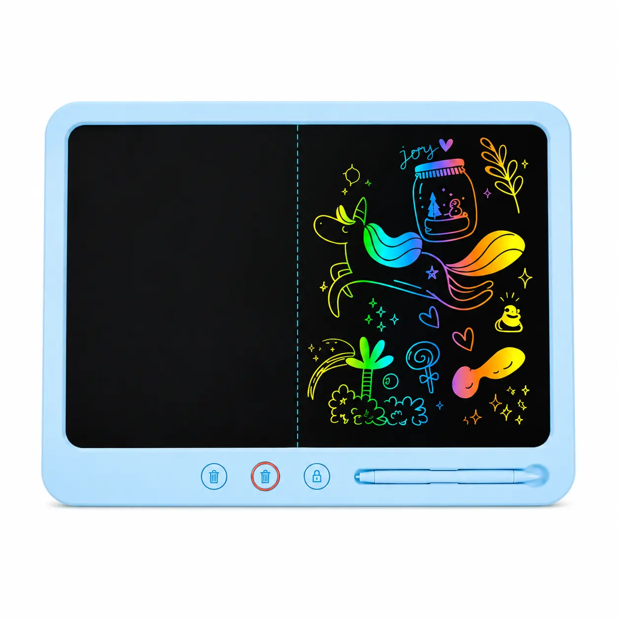 19-in ADHD-Friendly Interactive LCD Writing Tablet - Lightweight, Durable Large Erasable Wall Blackboard for Calming Brain Dumps, Family Routine Management, Educational Arts & Crafts Toy for Restaurants