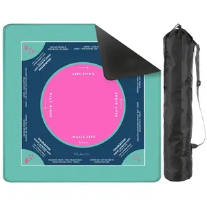 Teal Flower Design Mahjong Mat 31.5 x 31.5, For Game Night for Mahjong Fans