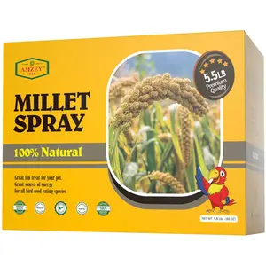 5.5 LB Natural Golden Spray Millet, Non-GMO Bird Treat for Cockatiel, Finches, Parrots & Lovebirds
