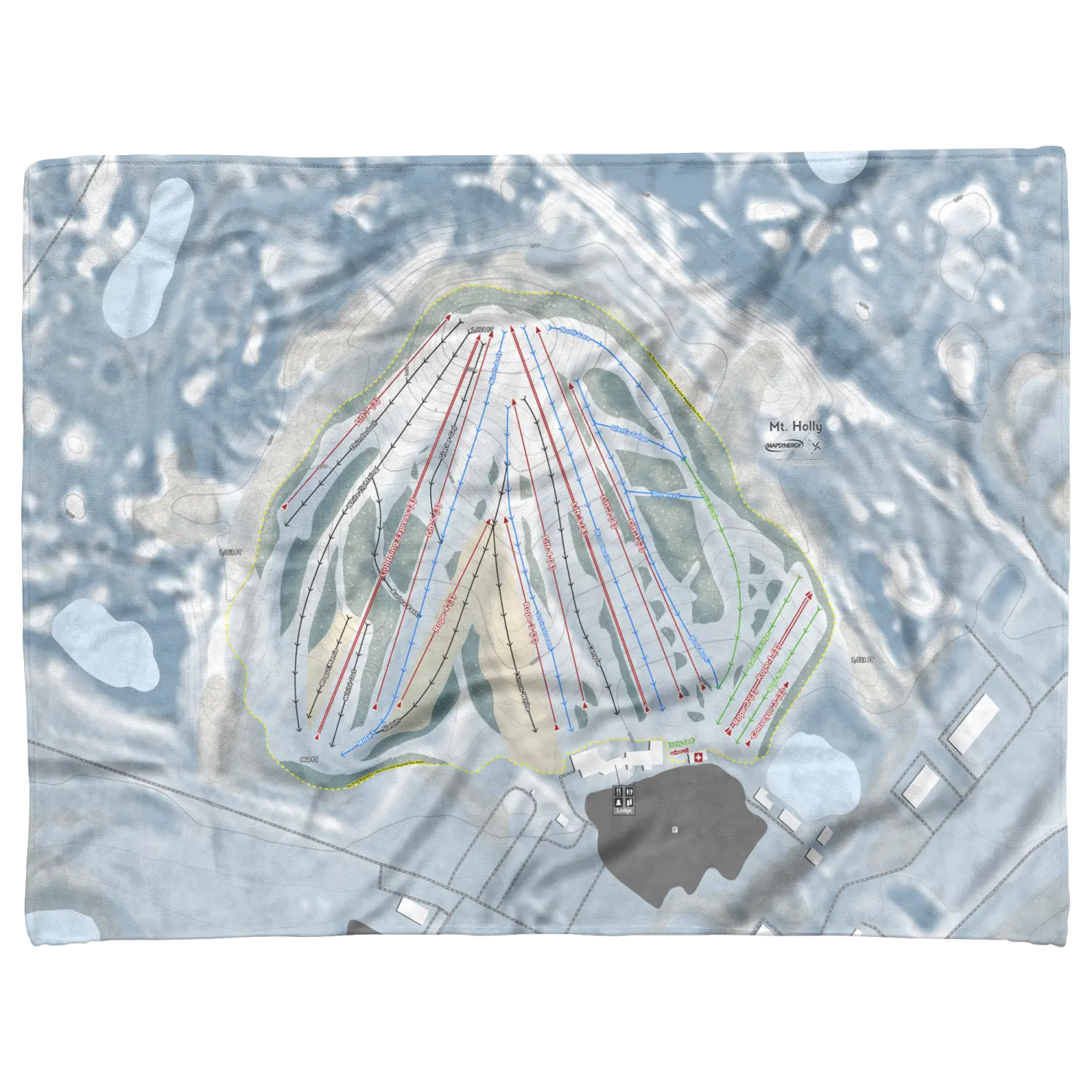 Mt Holly, Michigan Ski Resort Map Blanket