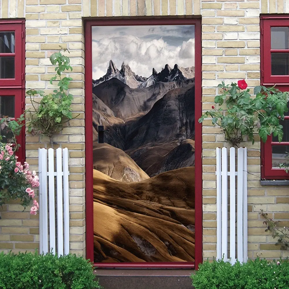 2pcs Mountain Landscape Wall Stickers Modern Minimalist Home Decor Decals Removable Self Adhesive Vinyl Wall Art for Living Room Bedroom Mountain Landscape Wall Stickers Modern Minimalist Home Decor Dec