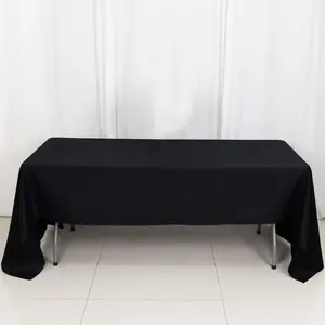 100% Cotton Rectangle Tablecloth 60"x126" Black Linen - Soft & Breathable Table Cover