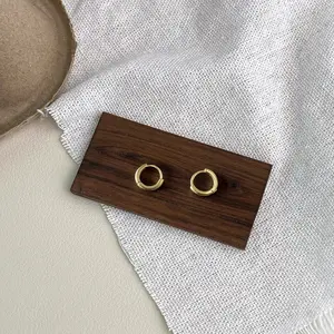 All - over S999 pure silver plain hoop earrings for women simple no - take - off sleeping earrings ear piercing care pure silver commuter earrings