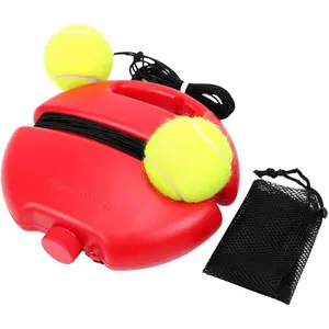 Solo Tennis Trainer Rebound Ball with String for Self Tennis Practice Training Tool for Adults or Kids Beginners with 2 String Balls Elastic and a Portable Mesh Bag