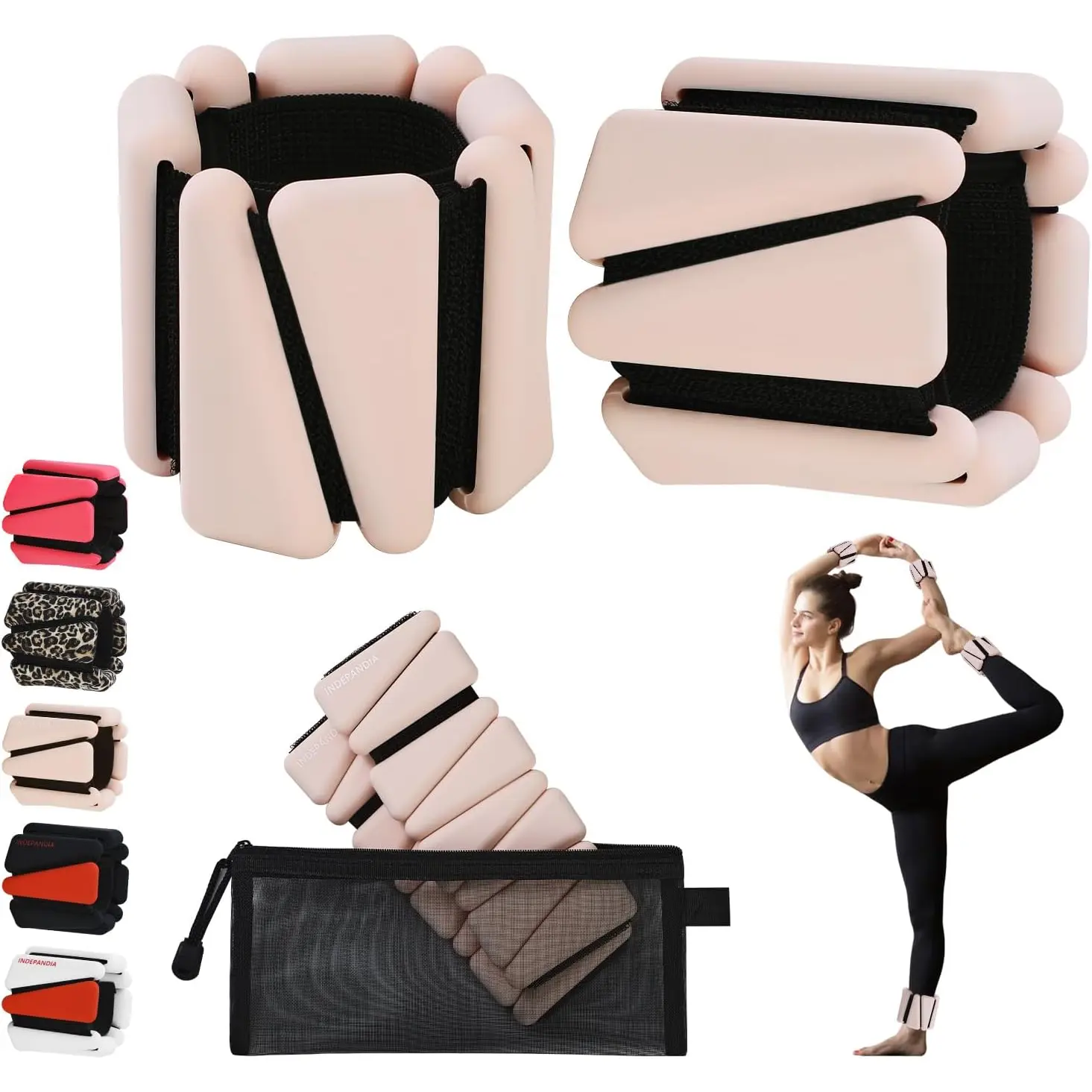 Ankle Wrist Weights Set of 2 (1lb/2lb Each) Adjustable  Arm Weights, Weighted Wristbands Bracelets for Walking, Running, Yoga, Pilates, Strength  for Women Men 25009