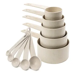 BEILLE Wheat Straw Kitchen Utensils Durable Ergonomic Design Dishwasher Safe Food Grade Materials Stainless Steel Handles Hanging Storage Set Plastic Handy