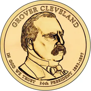 US 250th Anniversary Coin, Grover Cleveland Metal Coins, Vintage Style Souvenir Gift for History Lovers, Coin Collectors, American.