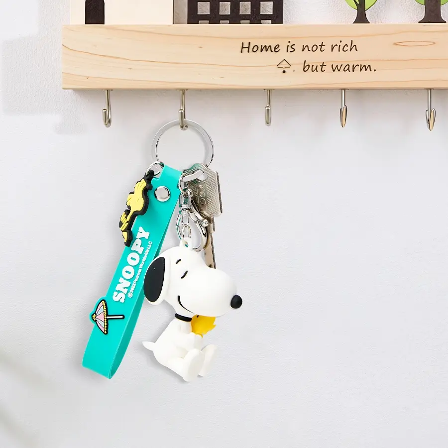 Snoopy Summer Adventure 3D Keychain, Cute Recycled Material Bag Charm Accessory for Travel, Daily Carry, and Gifts, Keychain Accessory, Car Keychain, Cool Keychain Accessories, Funny Keychains