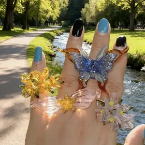 [Live-streaming Exclusive sale]Millefiori Ring ，butterfly ring, angel wing ring, flower ring, snake ring, row ring