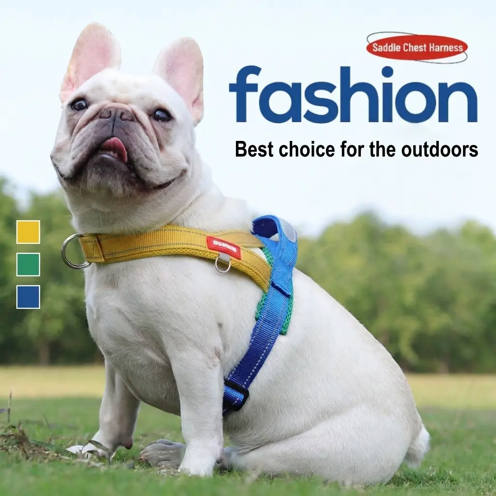 Y-shaped Dog Harness, Reflective No-Pull Pet Harness, Adjustable Soft-Padded Dog Vest, No-Choke Oxford Pet Vest with Easy-Control Handle for small and medium-sized dogs such as Corgis, Shiba Inus, and French Bulldogs