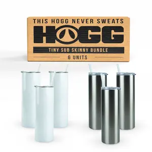 Tiny 20oz Sublimatable Skinny Bundle - Clear & White (6 Units)