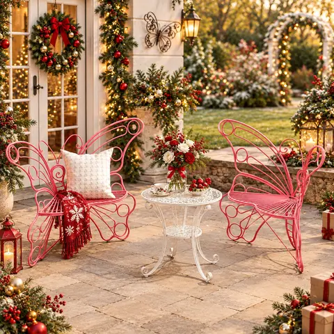 【Fall Deals】HLR Metal Butterfly Chair, Y2K Boho Cottagecore Style, Indoor & Outdoor Seating for Living Room, Bedroom, Balcony, Patio, Garden and Backyard, Cute, Sturdy and Durable